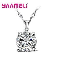 solid 925 sterling silver various colors hard hot selling cubic zirocnia necklace pendant for women ladies wedding gift