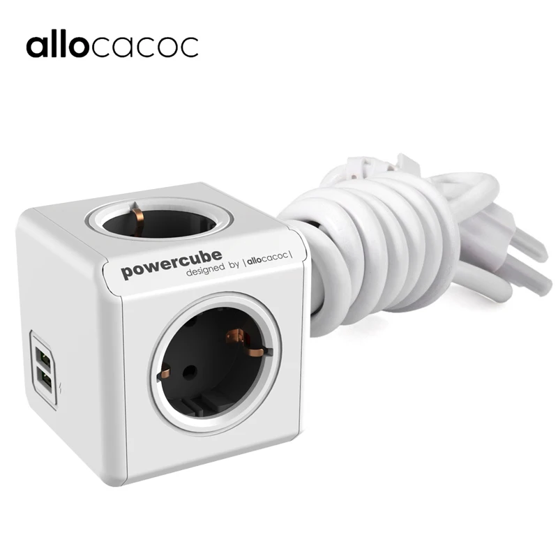 Розетка Allocacoc PowerCube с 2 USB портами и кабелем длиной 1 5 м|usb port adapter|powercube socketpowercube socket eu