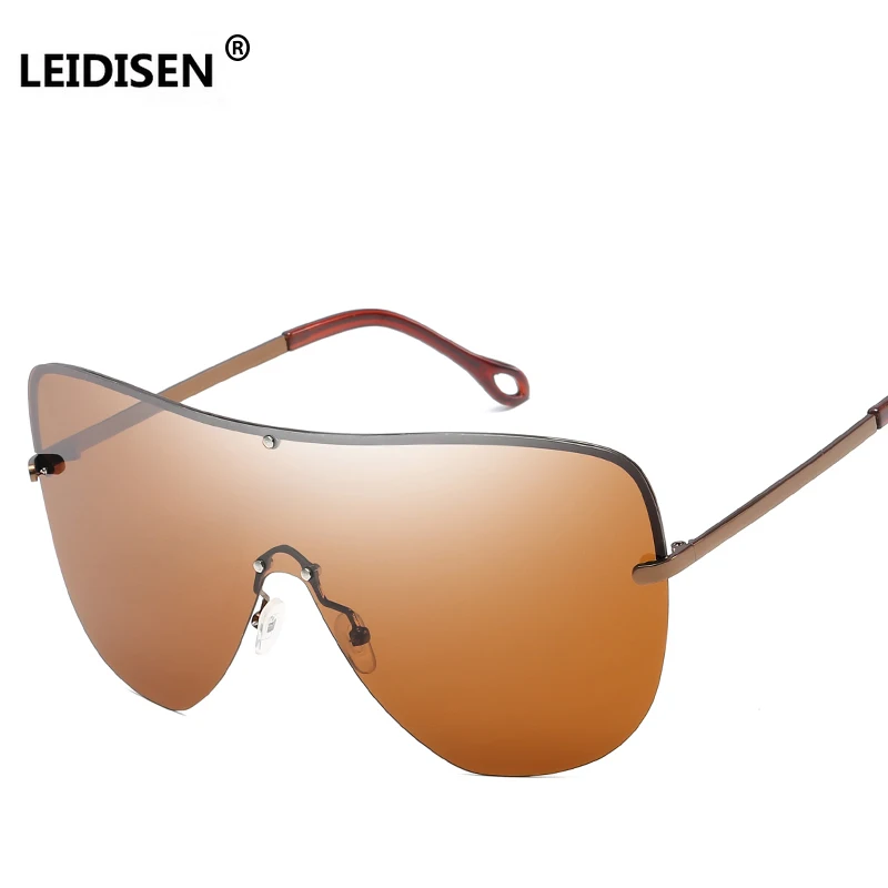 LEIDISEN One Piece Big Frame Polarized Sunglasses Men Classic UV400 Sun Glasses Women Large Outdoor Sunglass Goggles | Аксессуары для