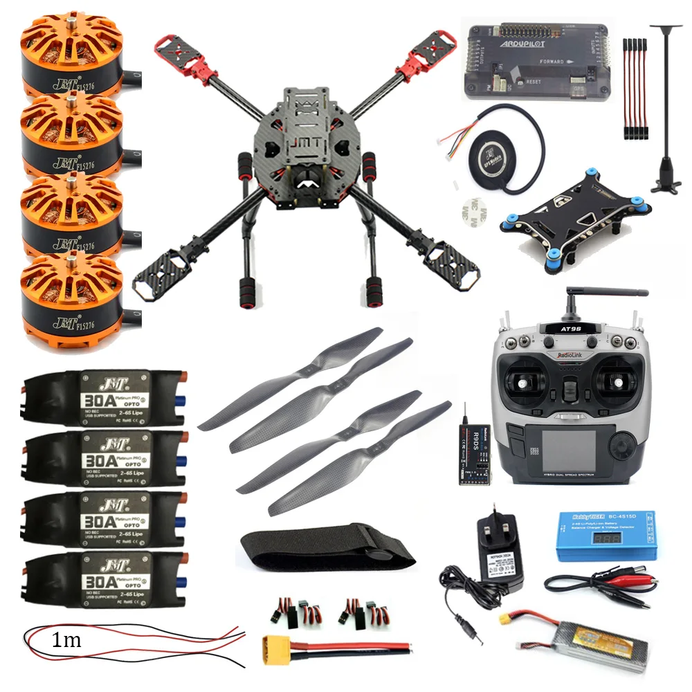 

Full Kit FPV DIY 2.4GHz 4-Aixs RC Aircraft APM2.8 Flight Controller M7N GPS 630MM Carbon Fiber Frame Props with AT9S TX Drone