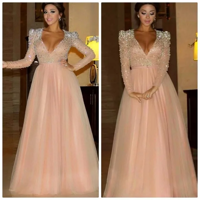 Высокое Качество Роскошный Бисером Блестящий A-Line Вечерние Платья 2017 Exquisize