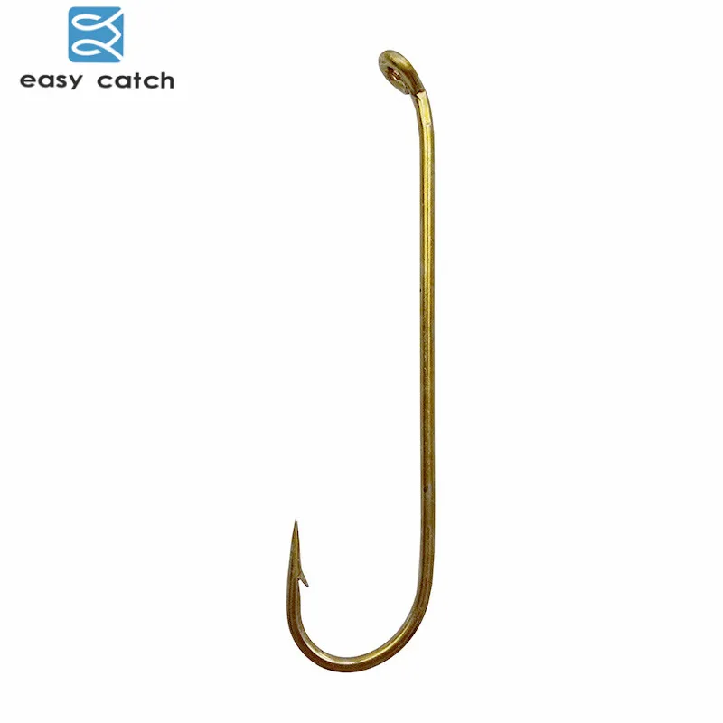 Easy Catch 500 шт. 79580 рыболовные крючки чайного/золотого цвета с длинным хвостовиком