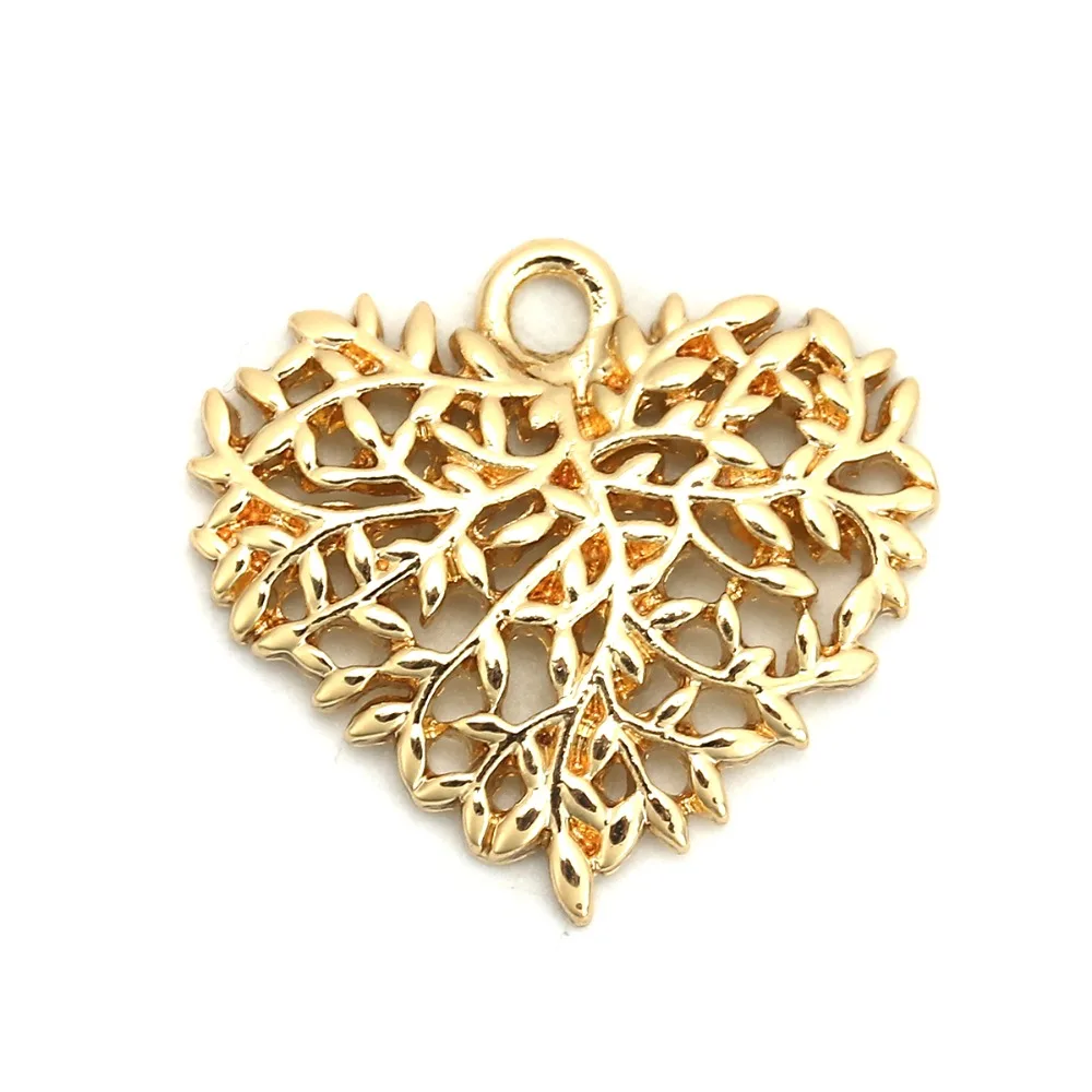 DoreenBeads модные подвески из цинкового сплава кулон в виде сердца золотой