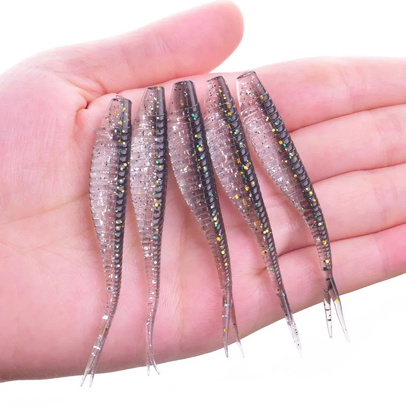 10 шт./лот резиновая Мягкая приманка в виде червя воблеры шада 70 мм 1 8 г для рыбной