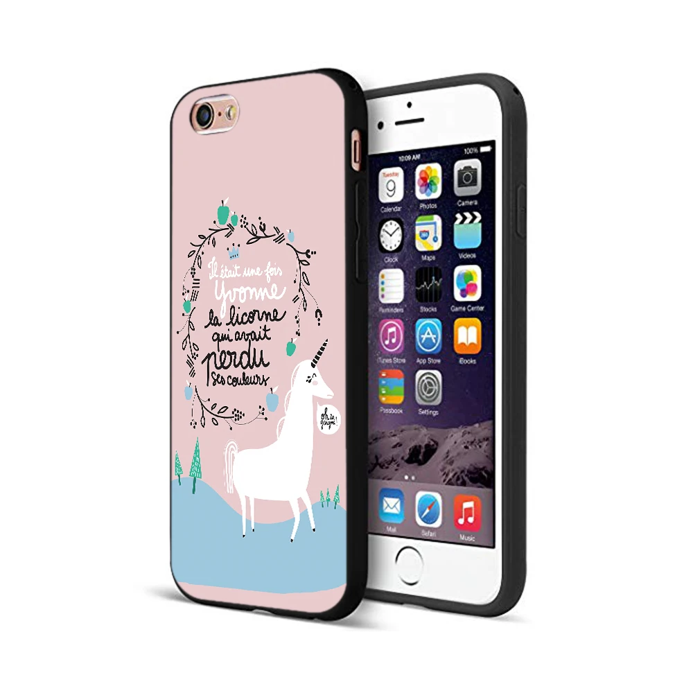 black tpu case for iphone 5 5s se 2020 6 6s 7 8 plus x 10 case cover for iphone xr xs 11 pro max case rainbow lovely unicorn free global shipping