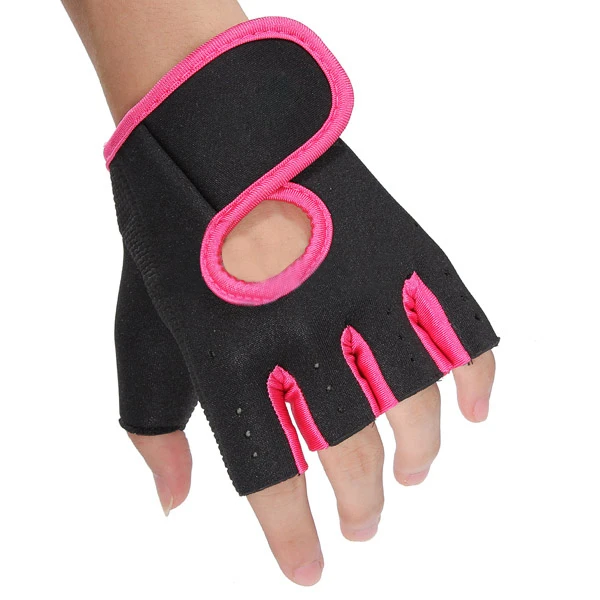 Sport GYM Half Finger Gloves - Black with Red edge M |