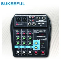 bluetooth usb audio mixer 4 channels sound mixing consoles amplifier mini audio mixer professional for dj karaoke