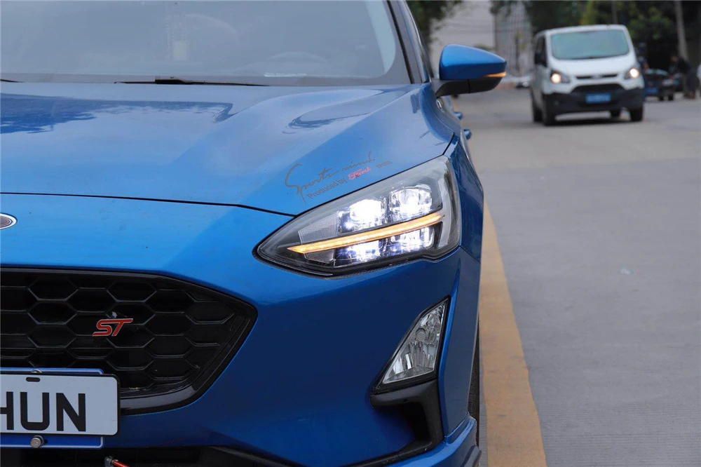 CSGJMY 1 пара автомобильный Стайлинг для Ford Focus головной светильник s все светодиодный головной светильник дневной ходовой светильник DRL Bi-светодиодный объектив