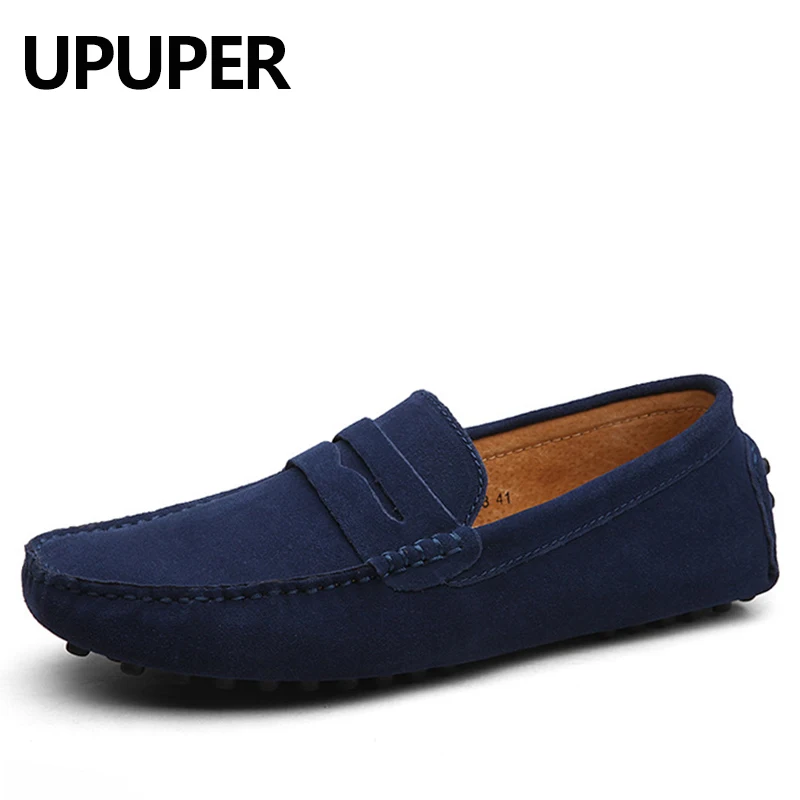 UPUPER Soft Leather Men's Casual Shoes Genuine Loafers Men Moccasins Slip-on Driving Plus Size 38-47 | Обувь