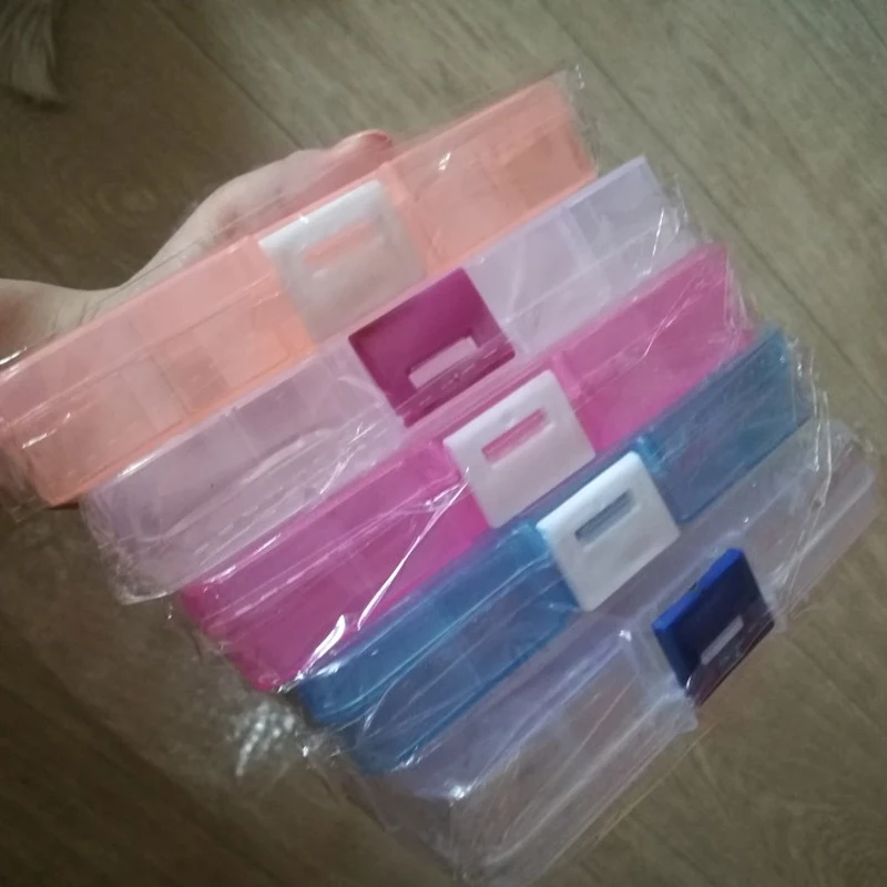 Пластиковый ящик для хранения с 10 отделениями Компактный регулируемый контейнер