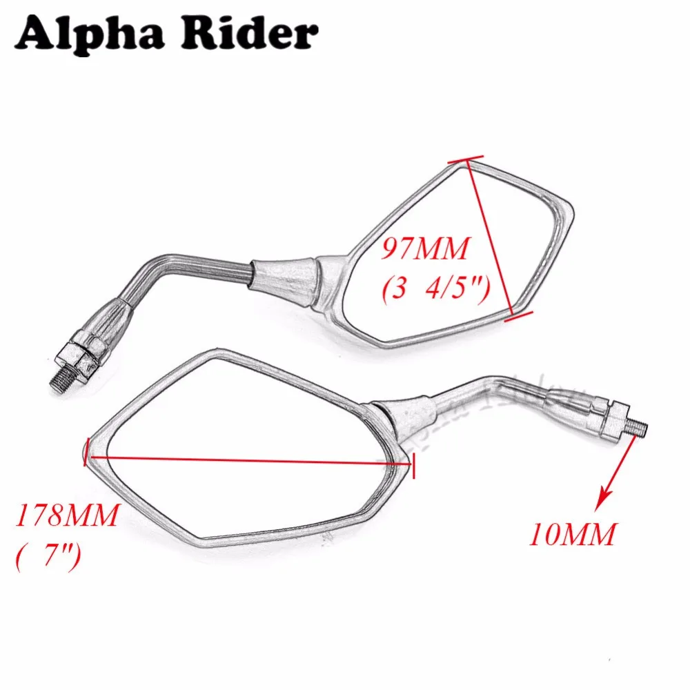 10 мм боковые зеркала заднего вида для Kawasaki ER6N ER6B 06-10 ER-6B ER-6N 2006 2007 2008 2009 2010 Черный