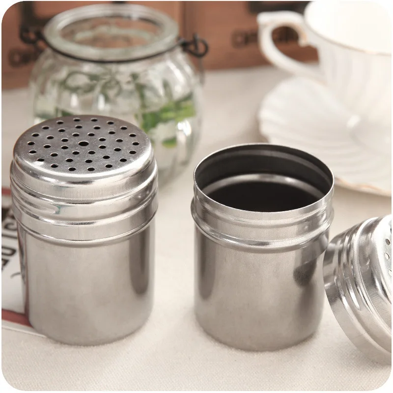 

100pcs Camping Picnic Spice Sugar Salt Pepper Herb Shaker Jar Storage Bottle Stainless Steel Barbecue spice glass apothecary jar