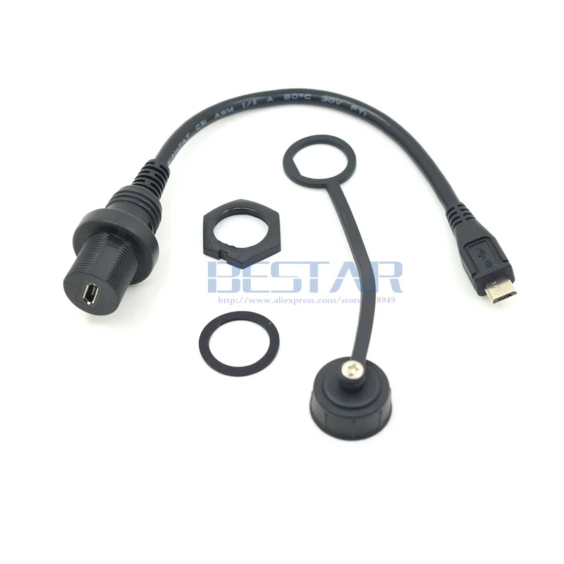 Водонепроницаемый кабель с разъемом Mini USB и Micro 2 0 IP67 20 см водонепроницаемый