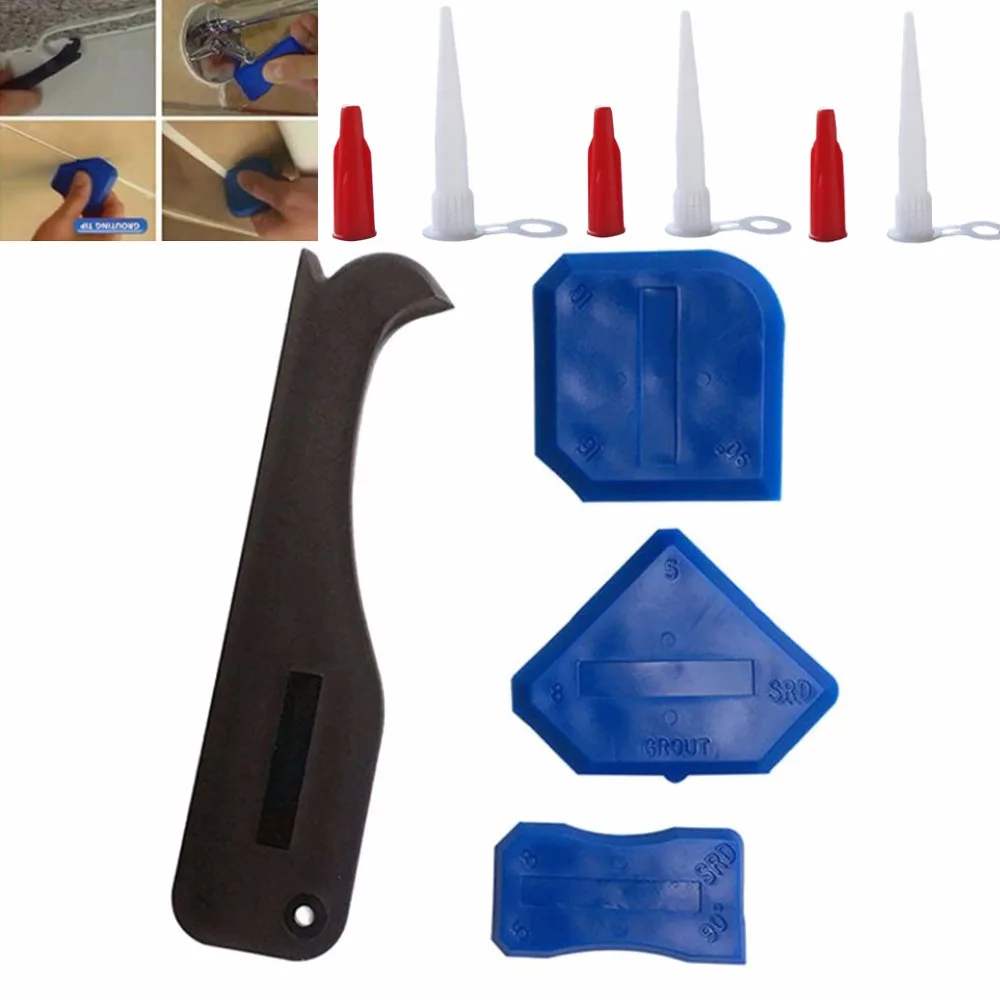 

Free Shipping 5sets Per Order Caulking Tool Kit Screw Caps&Nozzles Helps prevent silicone and adhesives from going hard in tube