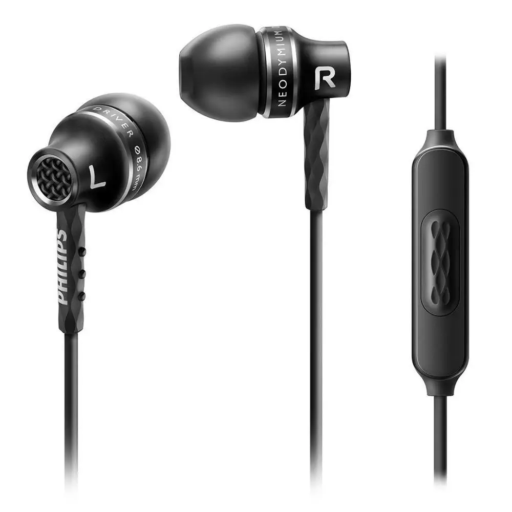 Philips оригинальная гарнитура SHE9105 с 3,5 мм наушниками-вкладышами многоцветной выбор для huawei xiaomi - Цвет: Черный