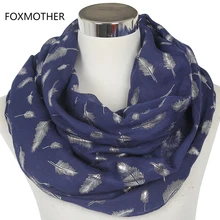 FOXMOTHER-Anillo de plumas de plata para mujer, bufanda de cuello, Foulard con purpurina, color blanco, azul marino y amarillo, envío gratis