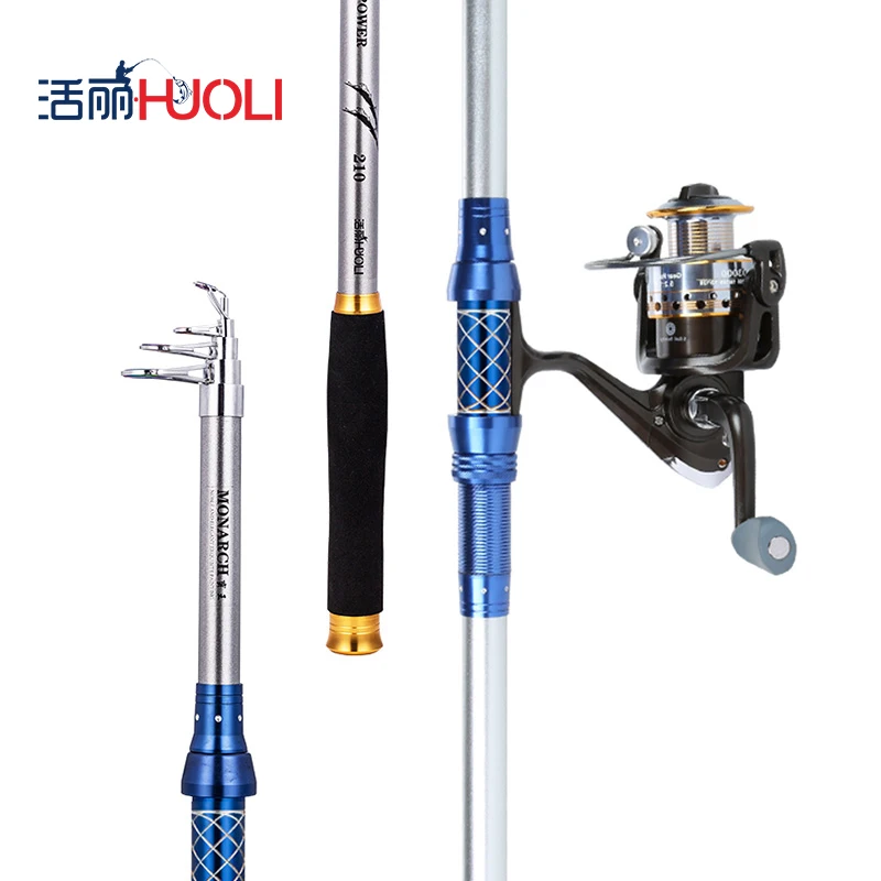 HUOLI 2.1m/2.4m/2.7m/3.0m/3.6m Carbon Superhard Ocean Telescopic Fishing Rod Set Fly Tackle | Спорт и развлечения