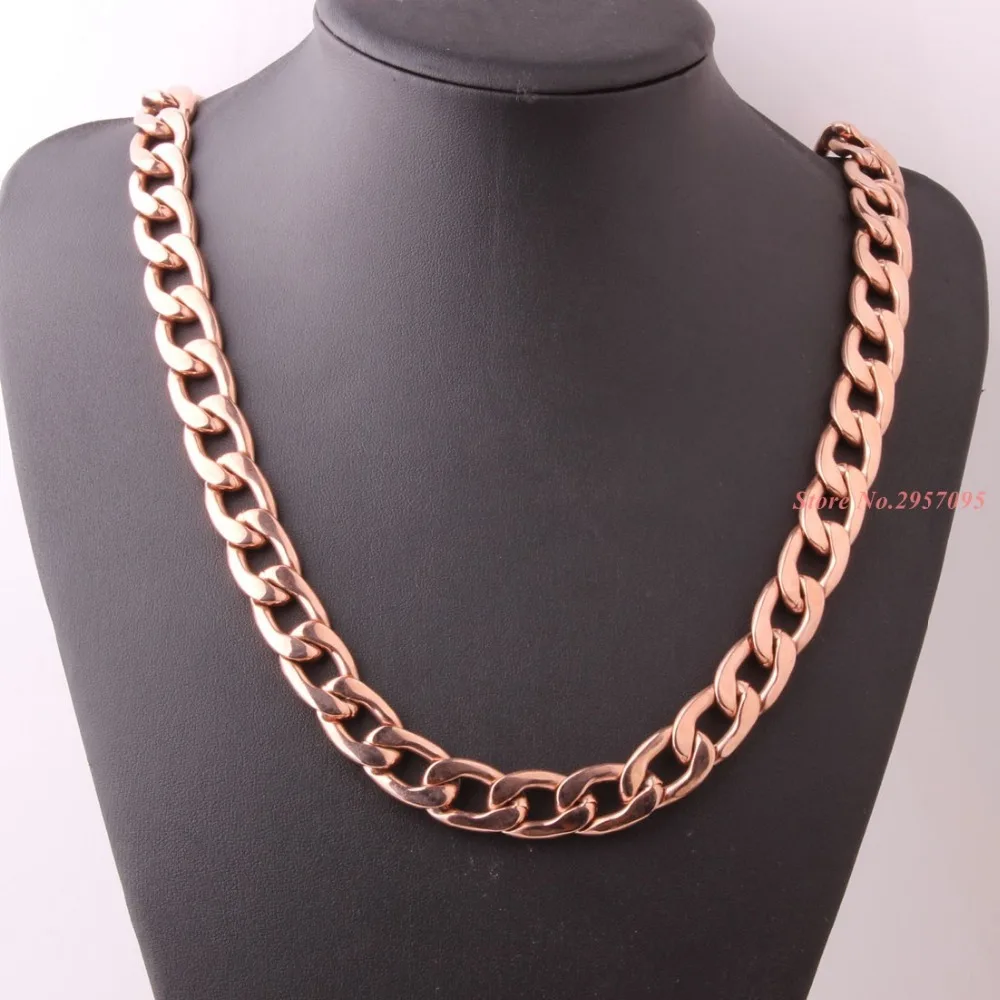 

Hot Selling 15mm Mens Curb Chain Silver/Gold/Rose Gold Stainless Steel Necklace Chain High Quality Fashion Jewelry