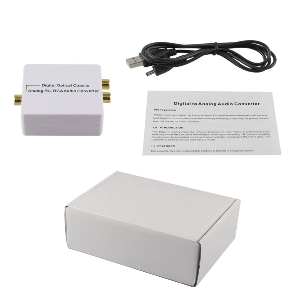 High Quality Digital To Analogue Audio Converter Support Toslink Coaxial Optical Coax to Analog R/L RCA CE FCC |