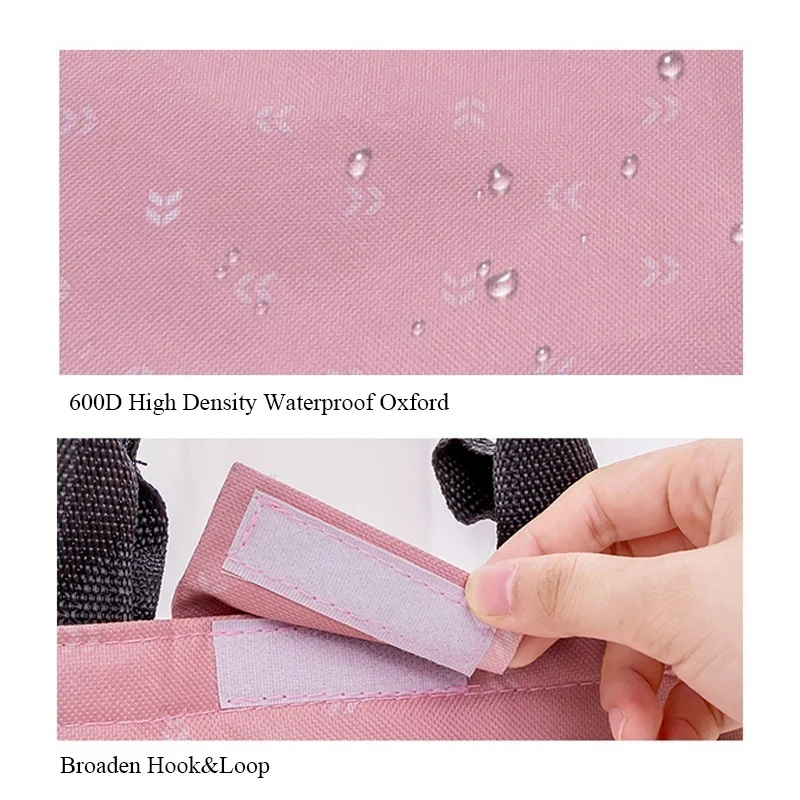 Женская сумка-тоут с листьями Термосумка для ланча серая розовая