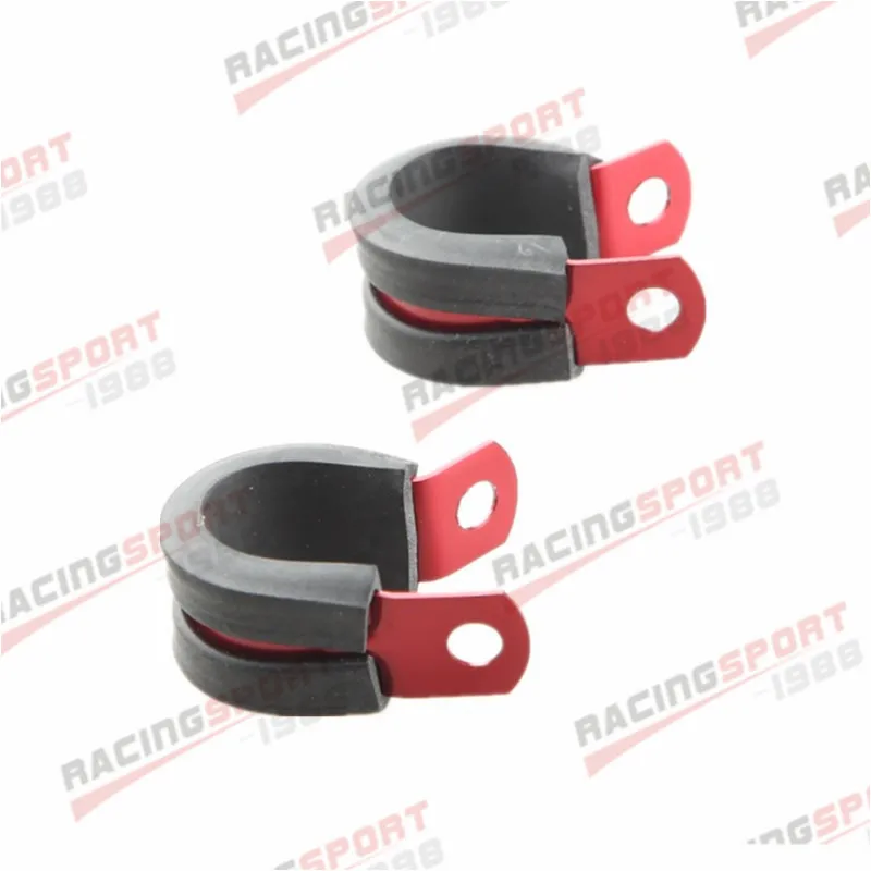 2PCS Aluminum Rubber Cushioned Clamp ID 12.7mm AN 6 Racing Vacuum Black/ red/blue | Автомобили и мотоциклы