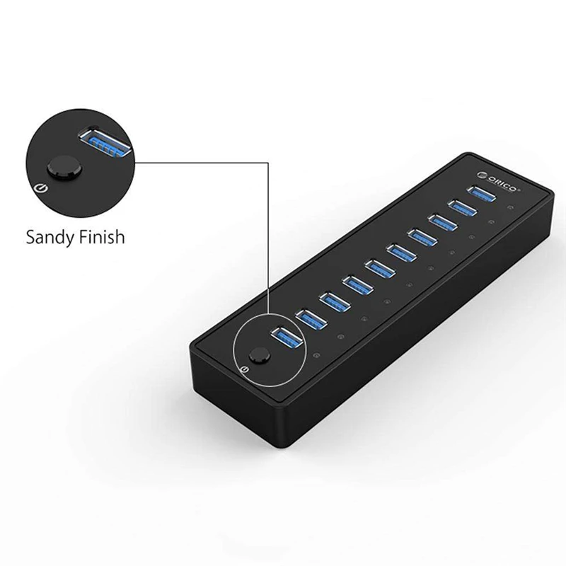 Maikou 10 портовый Разветвитель USB 3 0 с адаптером питания 12 В А 36 Вт для ноутбука ПК
