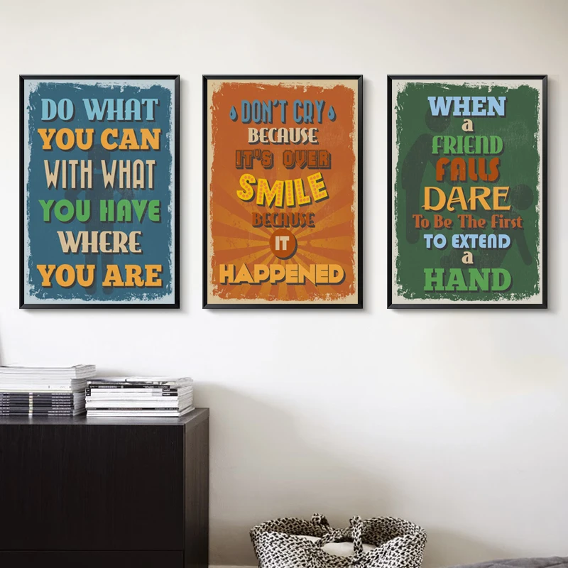 Элегантный поэтический вдохновляющий Ретро Стиль Английский современный холст