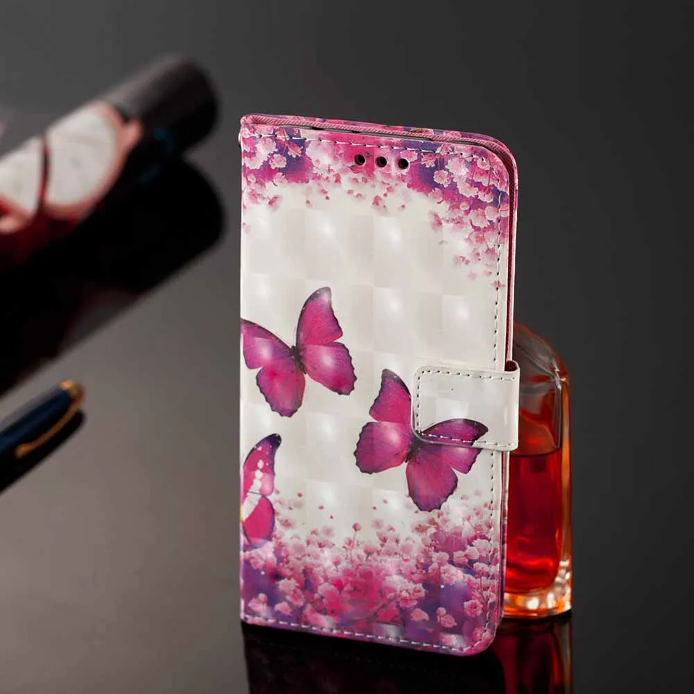 С рисунками для LG Stylo 4 флип Силиконовые чехлы с подставкой Чехлы из искусственной кожи для sony L2 XA1 XA2 ультра XZ1 XZ2 Премиум компактный чехол B21 - Цвет: Rose Butterfly