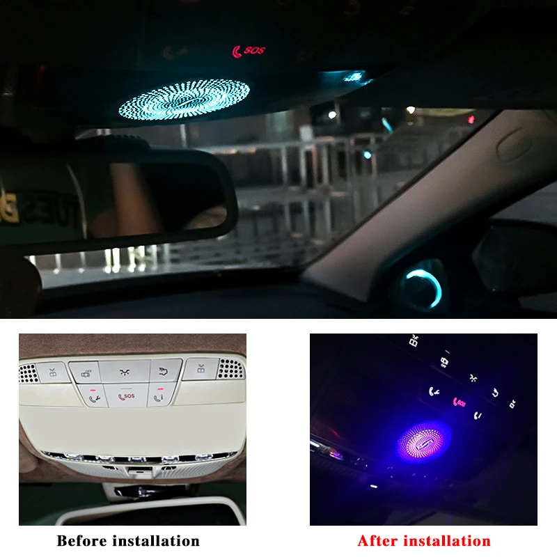 Атмосферный Улучшенный светильник окружающего воздуха для W205 W213 W222 Mercedes Benz C E S GLC класс, светильник для чтения, крышка для внутренней крыши, рамка для лампы
