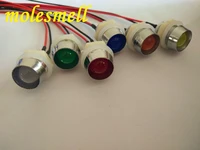 5pcs 10mm 5v dc pre wired diffused led plastic bezel holder light red yellow blue green white orange warm white diffused