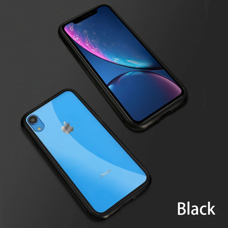 Cong fee phone Case Magnetic Adsorption Metal Phone For iphone 6 6S Plus 7 8 7Plus plus X XS XR Max Tempered glass |