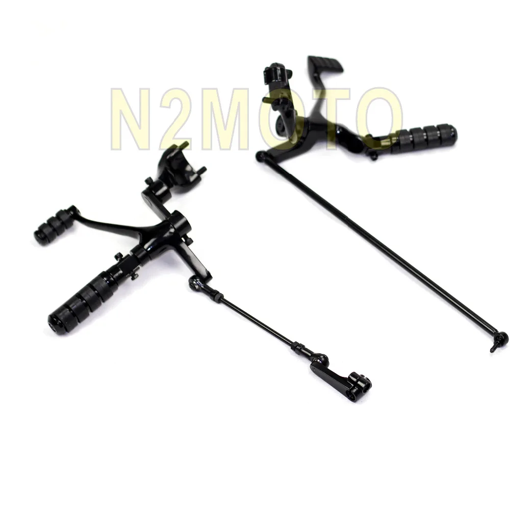 Черный передний контроль полный комплект колышки рычаги связь для 2004-2013 Harley Sportster