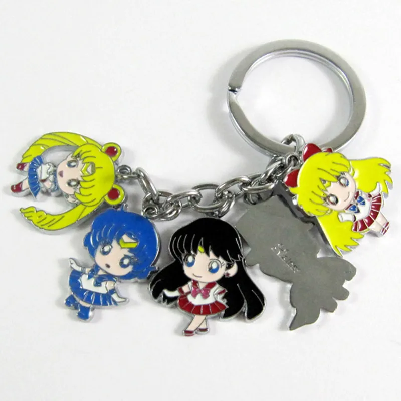 Sailor Moon 1 3D аниме брелок Хацунэ Мику ключ из металлического сплава кольцо JOJO мультфильм косплей аксессуары Kuroko No Basuke творческая коллекция - Цвет: Sailor Moon 1