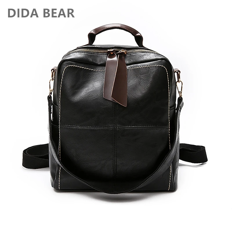 Женский кожаный рюкзак DIDA BEAR школьный для девочек подростков|women leather backpack|fashion
