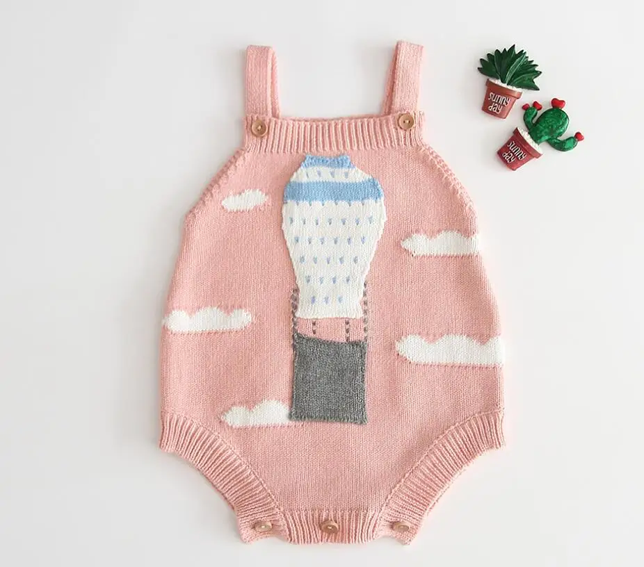 B93H06 Pink Трикотажная одежда для малышей; боди для новорожденных девочек; осенний трикотажный комбинезон принцессы с рукавами для малышей; одежда для детей - Цвет: B93H06 Pink