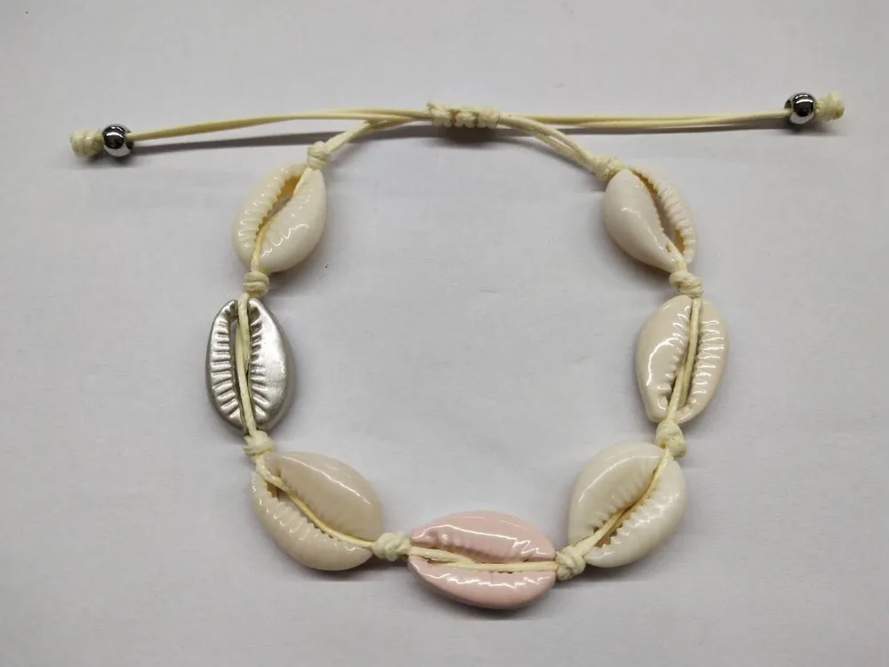 1 шт. Горячая продажа Мода оптовая подлинный cowrie морской корпус браслет в