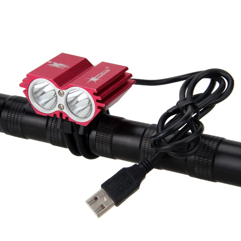 Red Bike Light usb зарядный передний велосипедный головной светильник на руль s 8000 Люмен T6 светодиодный светильник Низкий/Средний/Высокий/стробоскоп - Цвет: Red Bike Light