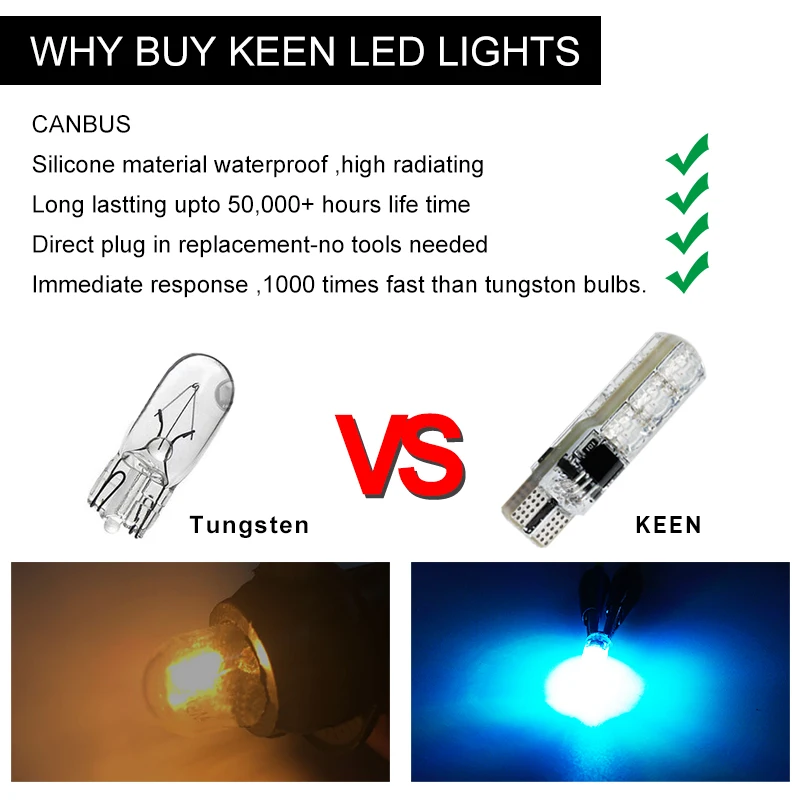Светодиодная лампа OKEEN RGB T10 W5W для внутреннего освещения 194 168|Сигнальная лампа| |