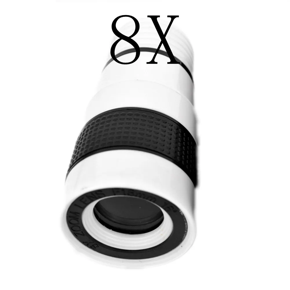 Серебристый Универсальный 8X 12XOptical телескопа телефона Камера объектив клипсы для мобильного телефона телескоп для iPhone6 для samsung для huawei Xiaomi - Цвет: Серебристый