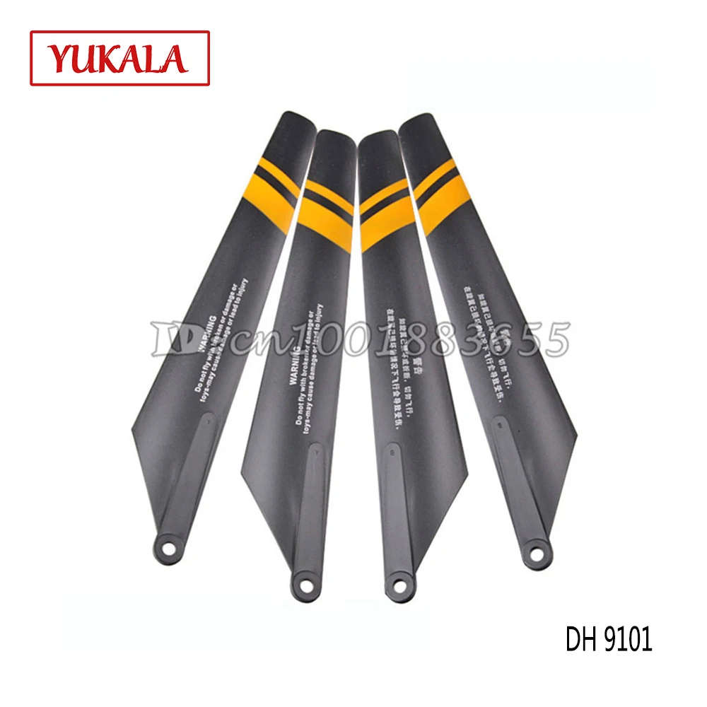 Free shipping Wholesale Double Horse DH 9101 spare parts Main blade 2A+2B 9101-04 ( Yellow ) for DH9101 RC Helicopter