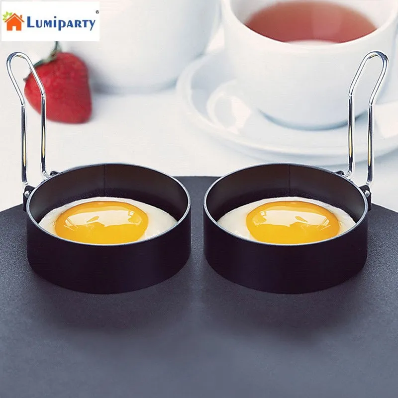 LumiParty 2 шт антипригарная ручка из нержавеющей стали круглые кольца для яиц форма