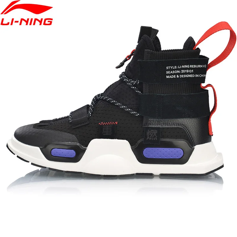 Li-Ning, унисекс, NYFW REBURN, Баскетбольная обувь для отдыха, ноская, Китай, с высокой подкладкой, спортивная обувь для фитнеса, кроссовки, AGBP038 XYL232