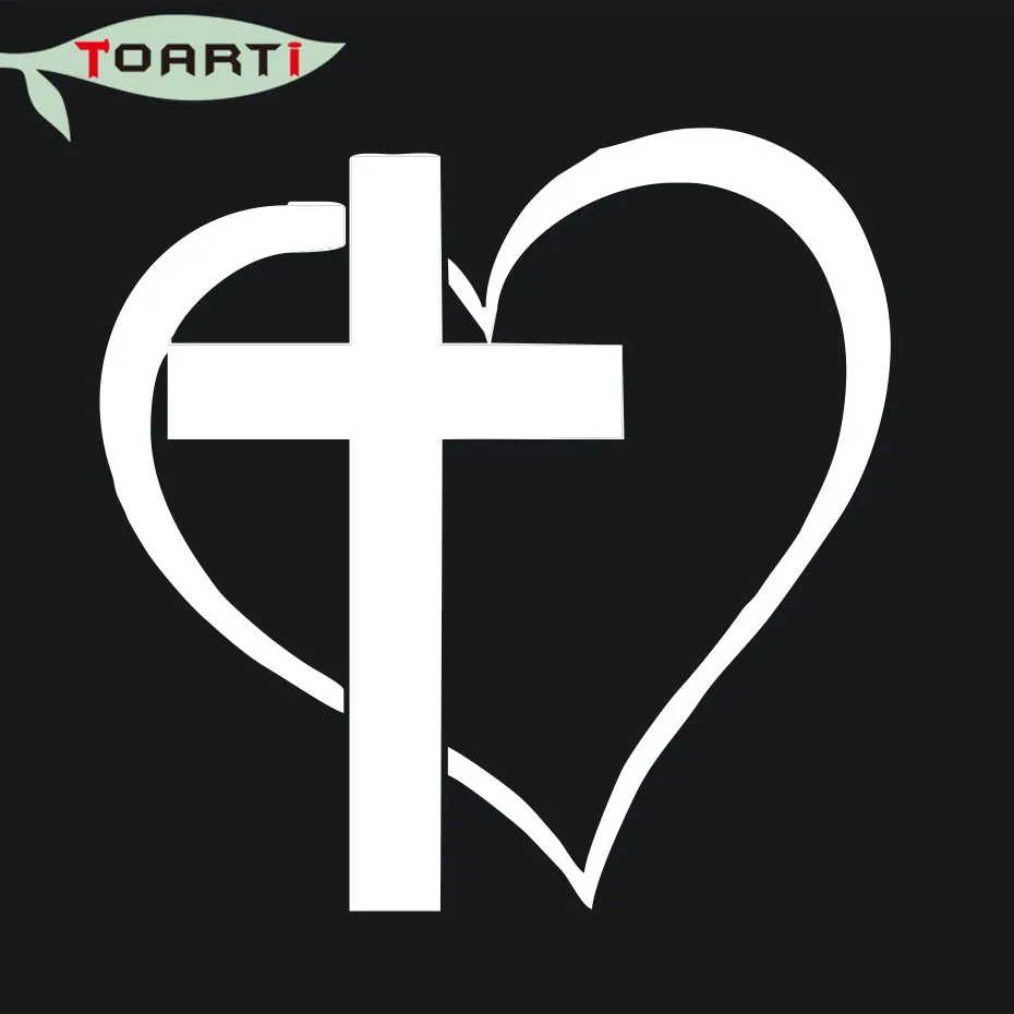 Стайлинг автомобиля крест сердце виниловая наклейка стикер окна для стенок