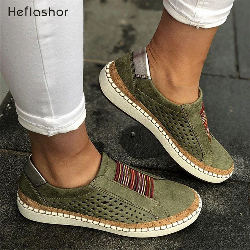 HEFLASHOR/женские кроссовки; Вулканизированная обувь; Повседневная дышащая обувь; женская обувь из мягкой кожи на плоской подошве; женские кроссовки
