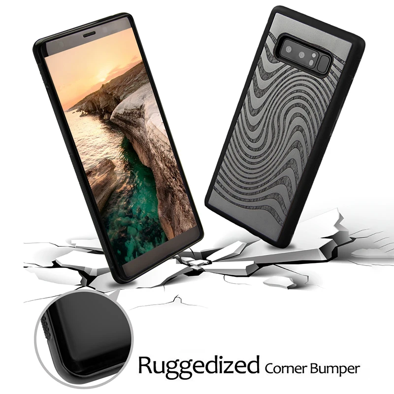 Роскошные чехлы для телефонов Samsung Note 8 Note8 чехол настоящая древесина твердая
