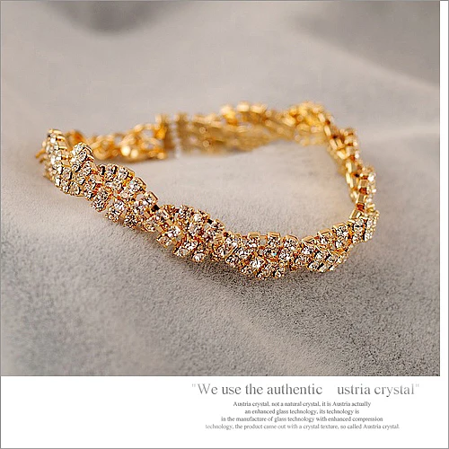 Хит модных продаж блестящий белый кристалл бисером волнистые формы браслет с