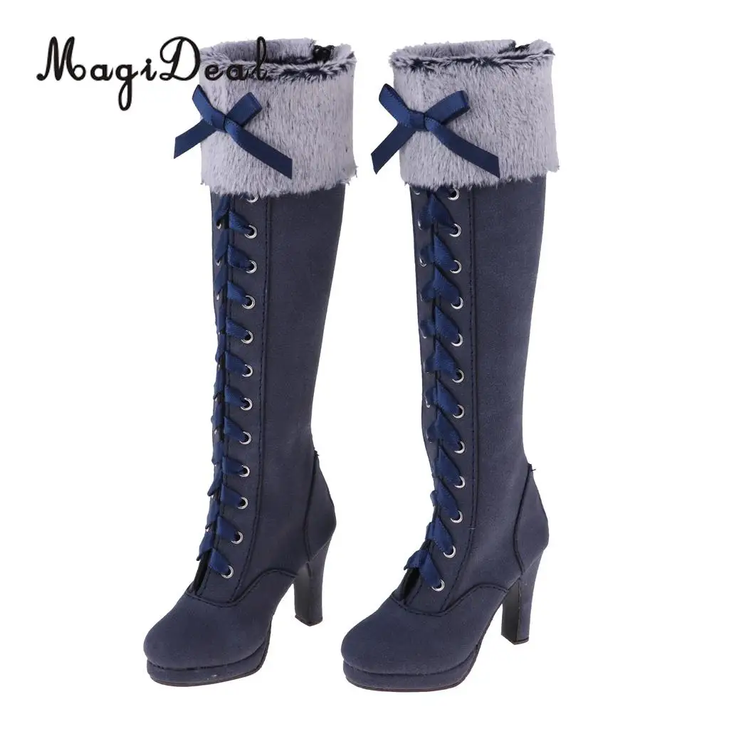 Dark Blue 1/3 BJD кукла обувь мяч шарнирная кукла замша до колена Мартин сапоги каблуки рыцарские сапоги для ночи кукла Лолита вечерние аксессуары - Цвет: Dark Blue