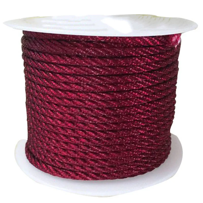 3 мм винно красный витой Twist Twine нить нейлоновый шнур + ювелирные аксессуары