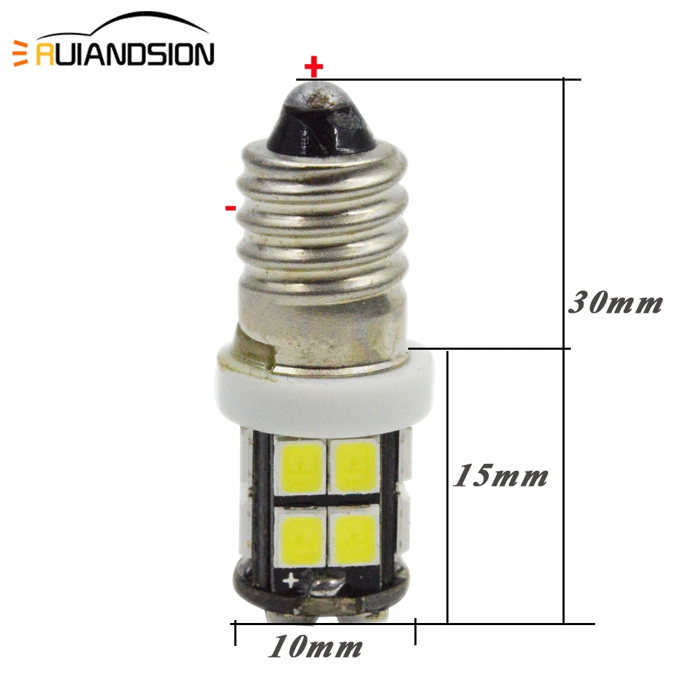 2 шт. E10 светодиодный обновленная лампа 12V 2835 20smd аварийного теплый белый/Желтый