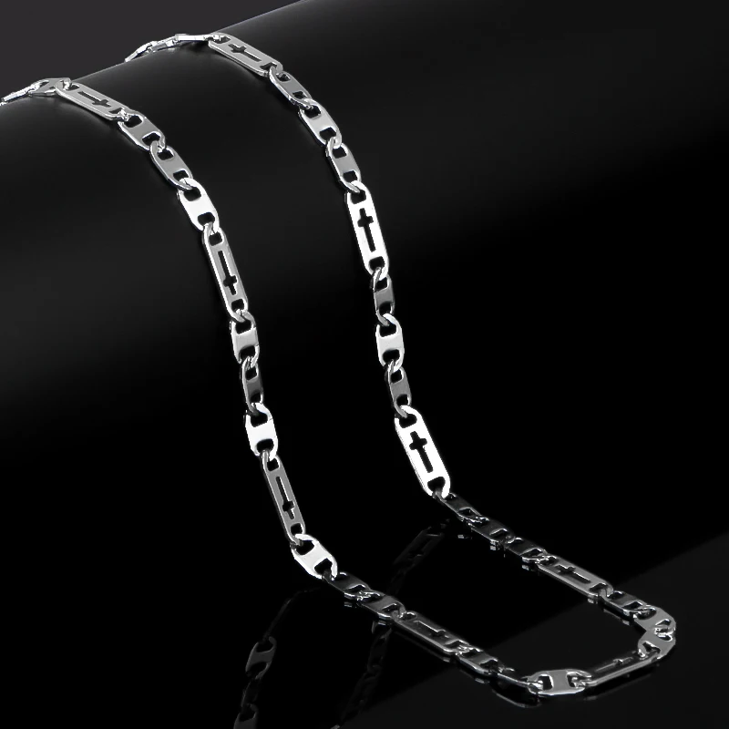 CHUKUI Классическая цепочка мужское ожерелье золото серебро тон нержавеющая сталь